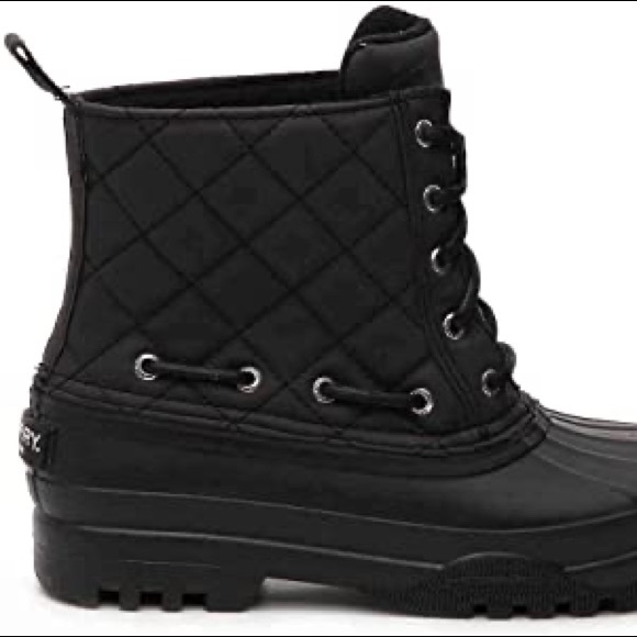 Sperry | Black Quilted Waterproof Duck Boots sz 9 - Picture 8 of 9